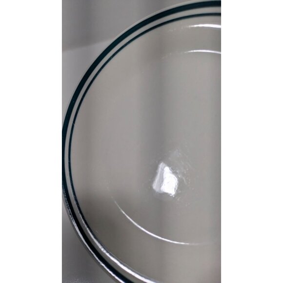Mainstays White 7" Plate With Blue Double Stripe Design Dishwasher & Microwave S - Picture 4 of 6